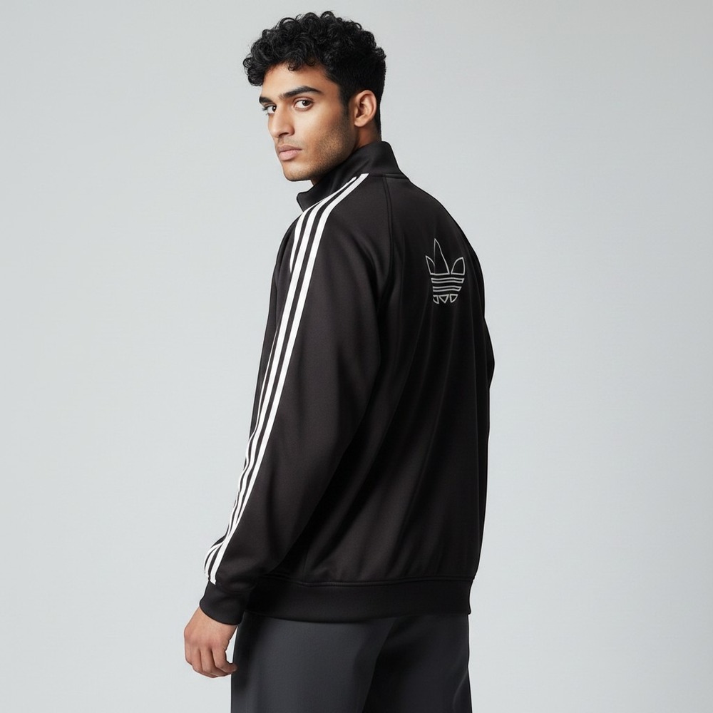 Adidas Mens Superstar Track Jacket Vintage Trefoil Logo 90's Black White Size M